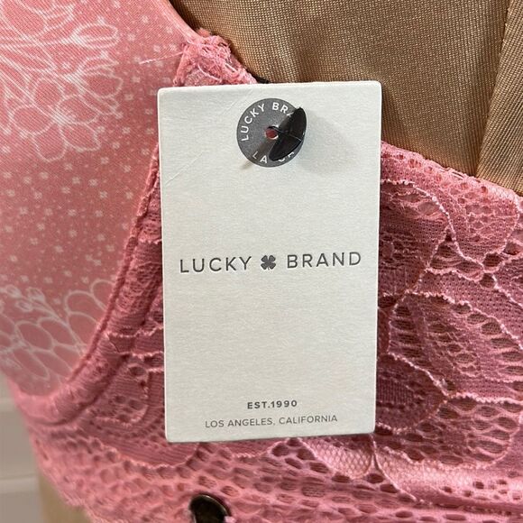 Lucky Brand Bra 34C Underwire Pink Light Lift Demi Floral Pink NWT - Picture 13 of 14